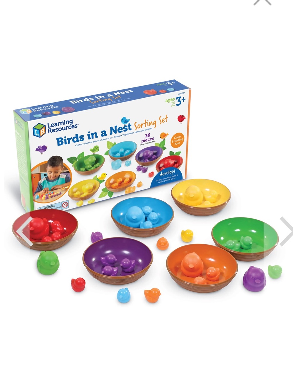 Learning Resources Birds in a Nest Color Sorting Set - Multicolor